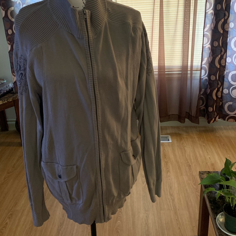 Grey zip up